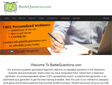 Tablet Screenshot of battlequestions.com